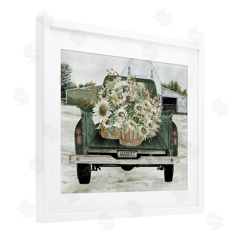 Cindy Jacobs Country Flower Delivery Baskets White Framed Print Under Glass Wall Art