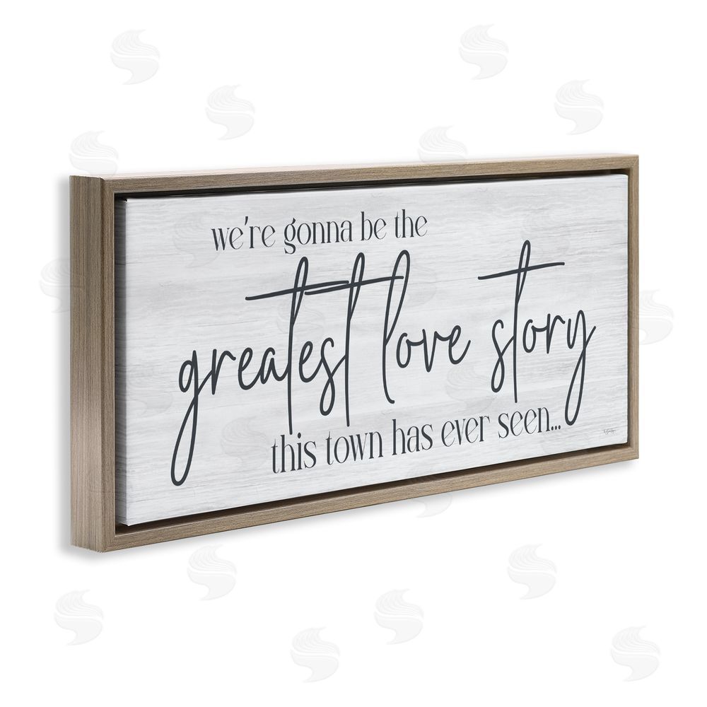 Susie Boyer Greatest Love Story Message Brown Floating Frame Canvas Wall Art Print