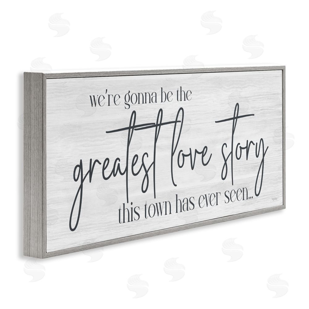 Susie Boyer Greatest Love Story Message Gray Framed Giclee Wall Art Print
