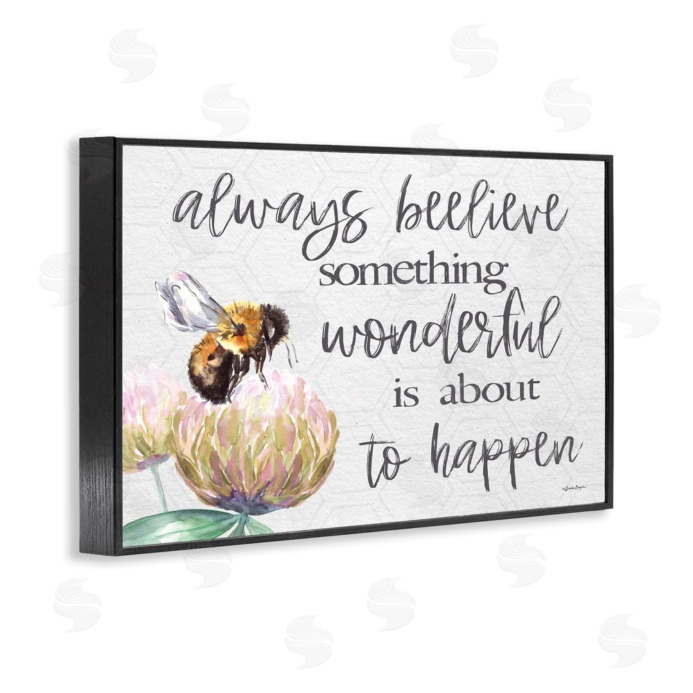Susie Boyer Always Believe Something Wonderful Black Framed Giclee Wall Art Print