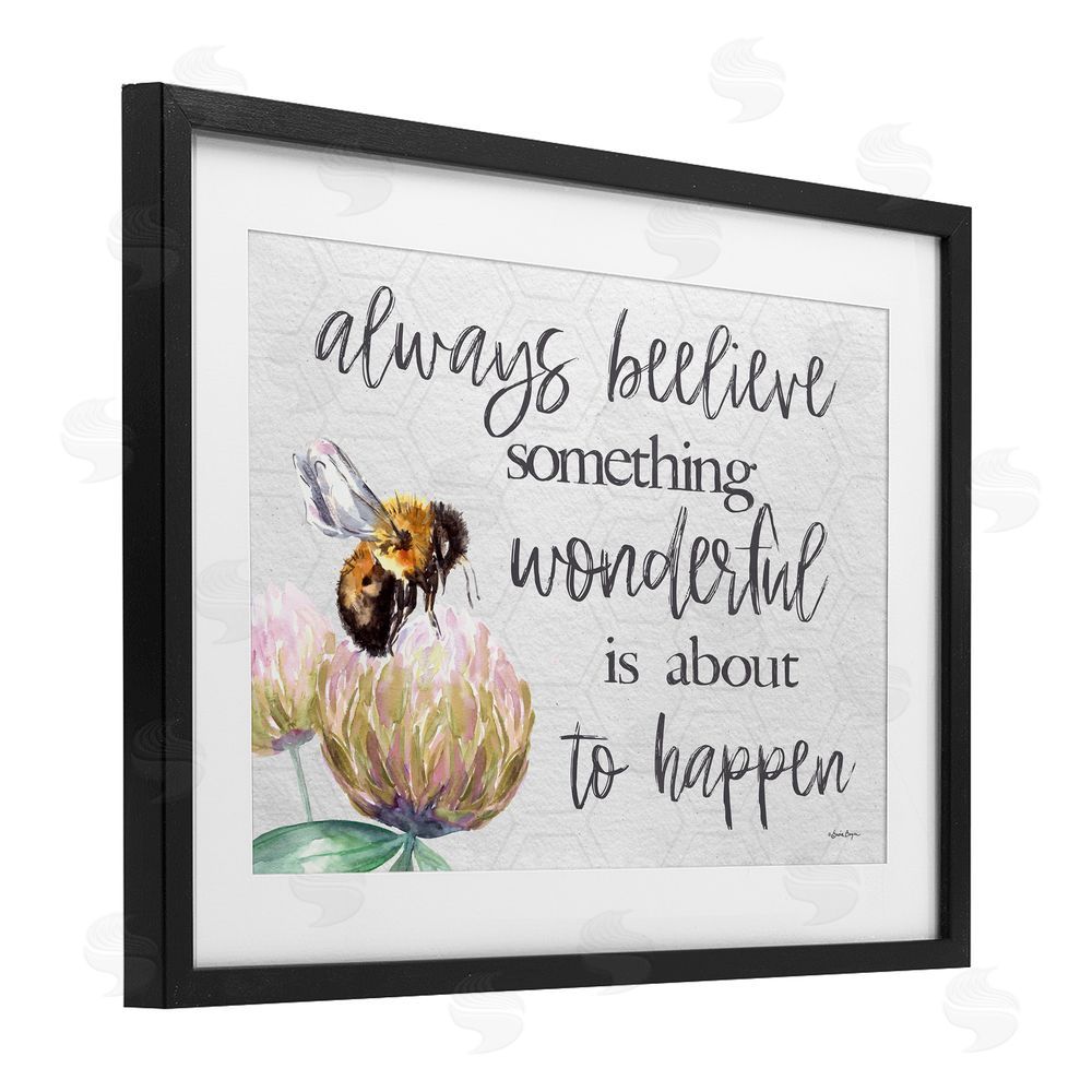 Susie Boyer Always Believe Something Wonderful Black Framed Print Under Glass Wall Art