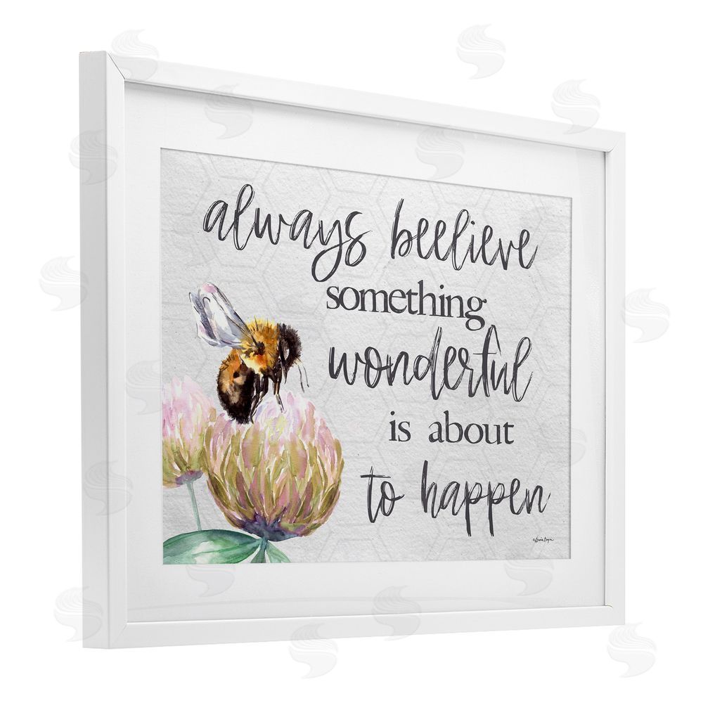 Susie Boyer Always Believe Something Wonderful White Framed Print Under Glass Wall Art