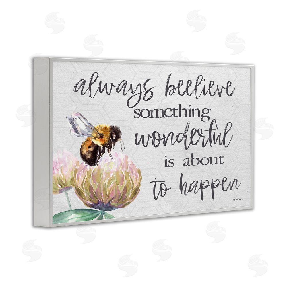 Susie Boyer Always Believe Something Wonderful White Framed Giclee Wall Art Print
