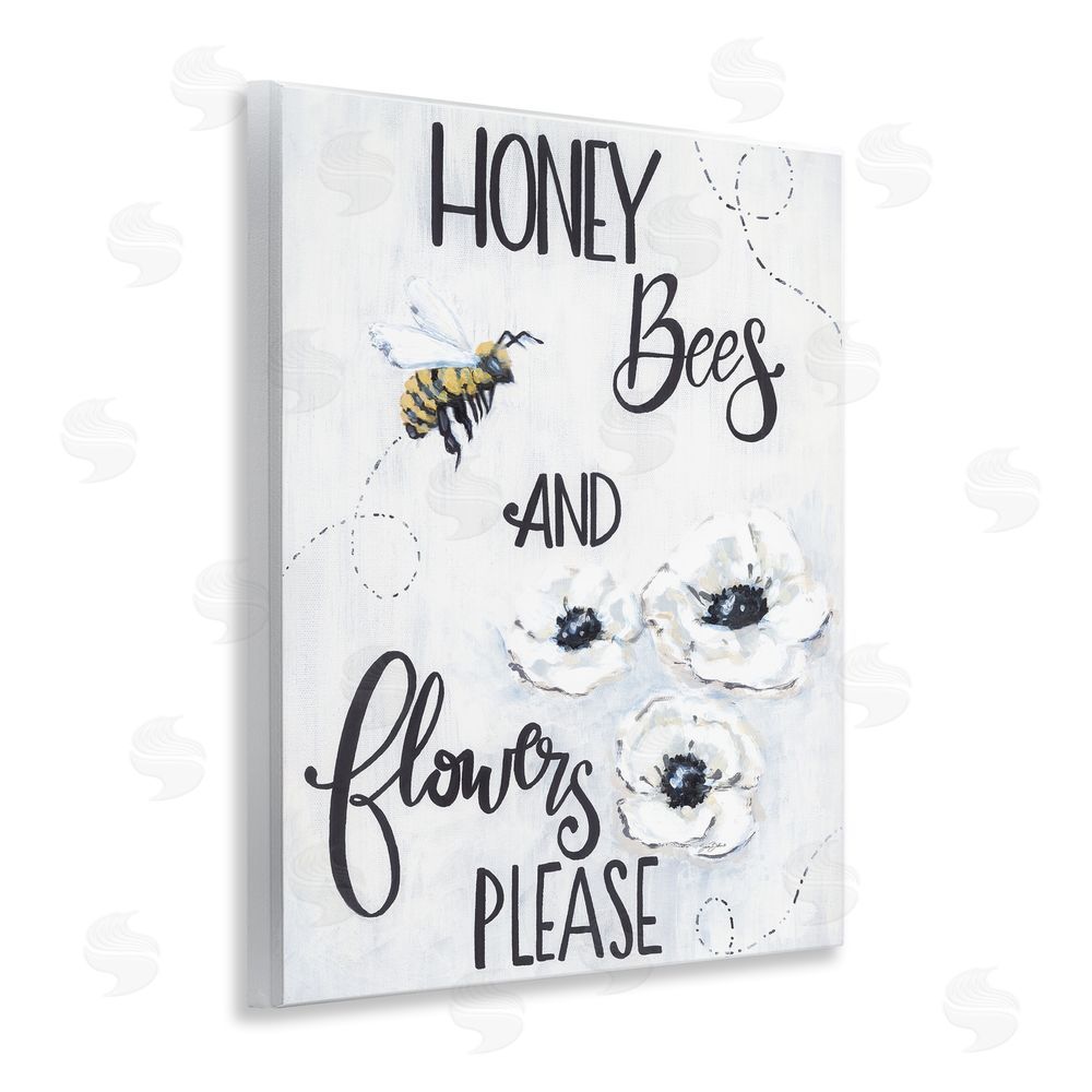 Sara Baker Garden Bees & Flowers Please Wall Plaque Art Print