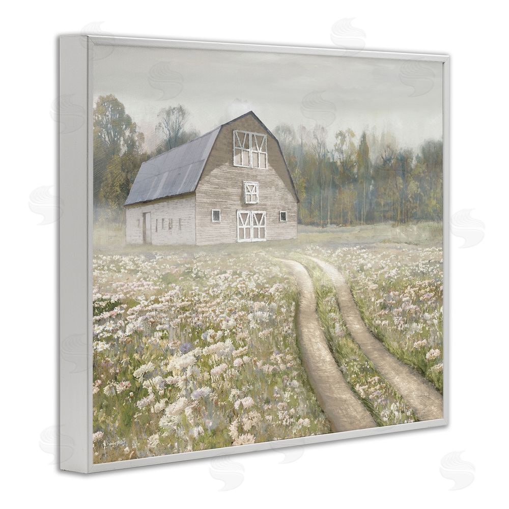 Amber Sterling Wildflower Delight Barn White Framed Giclee Wall Art Print