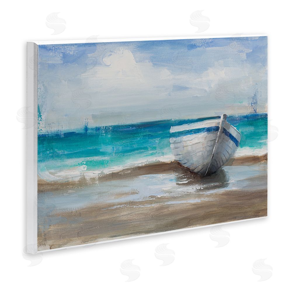 Cloverfield & Co. Painterly Boat On The Shore Wall Plaque Art Print