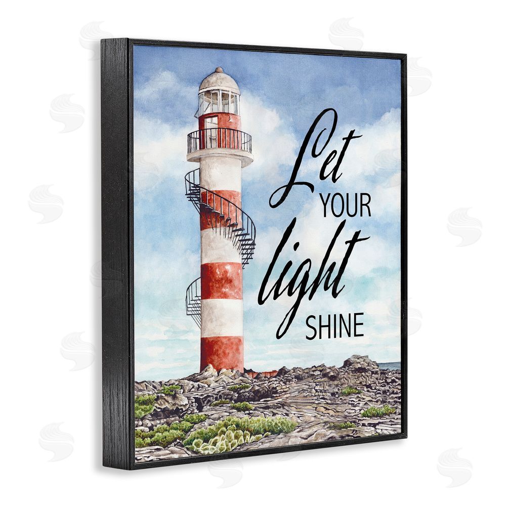 Cindy Jacobs Let Your Light Shine Beacon Black Framed Giclee Wall Art Print