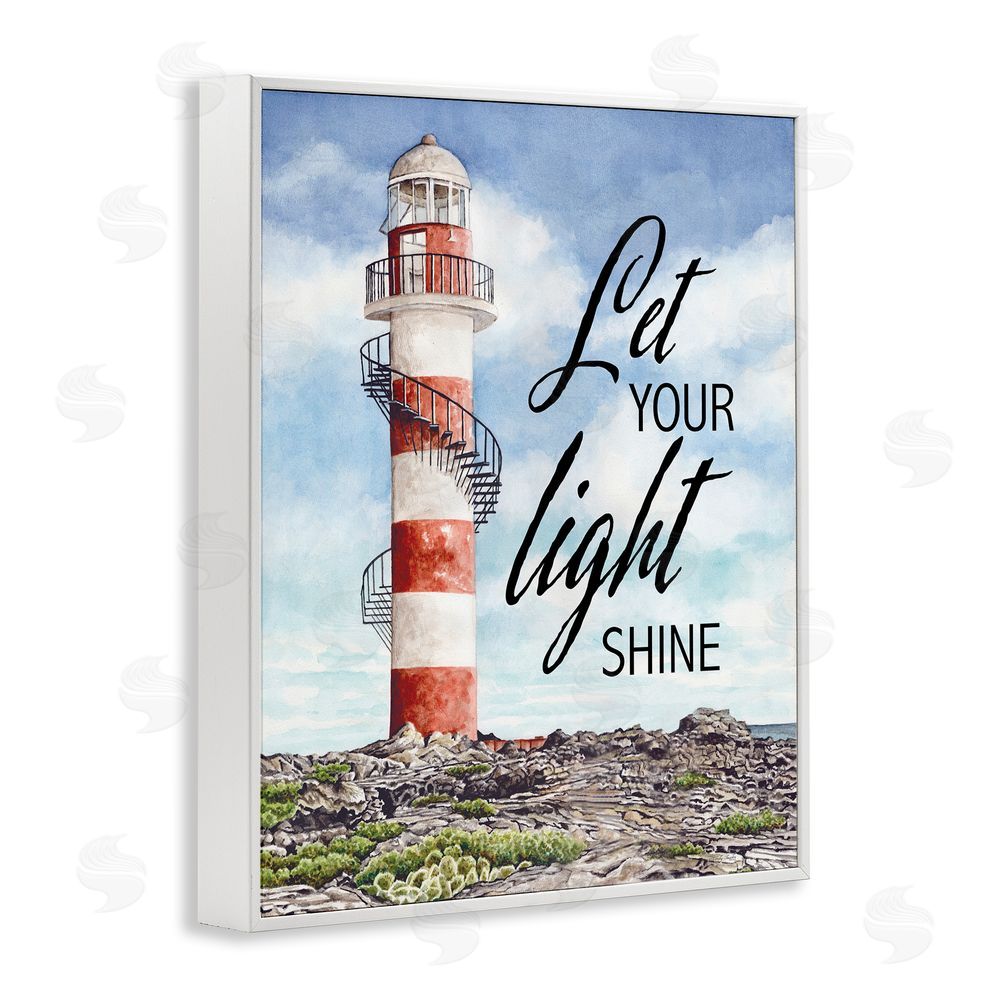 Cindy Jacobs Let Your Light Shine Beacon White Framed Giclee Wall Art Print
