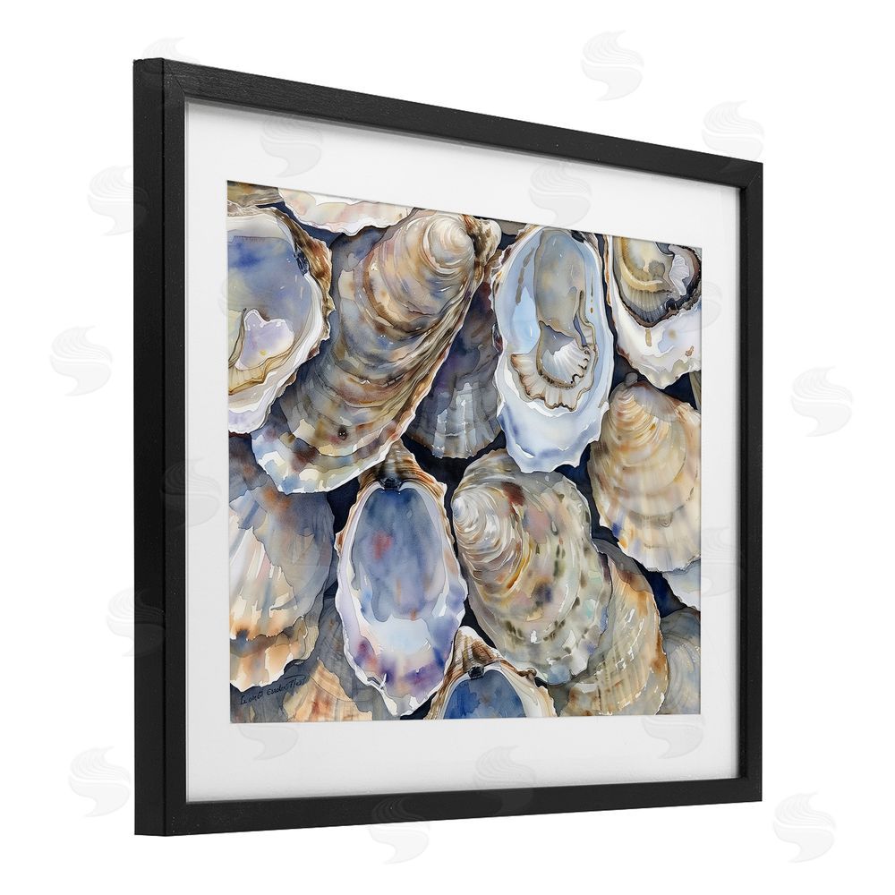 Heidi Kuntz Oyster Shellabration Pile Black Framed Print Under Glass Wall Art