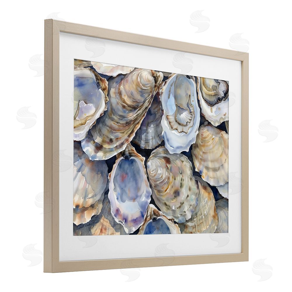 Heidi Kuntz Oyster Shellabration Pile Birch Framed Print Under Glass Wall Art