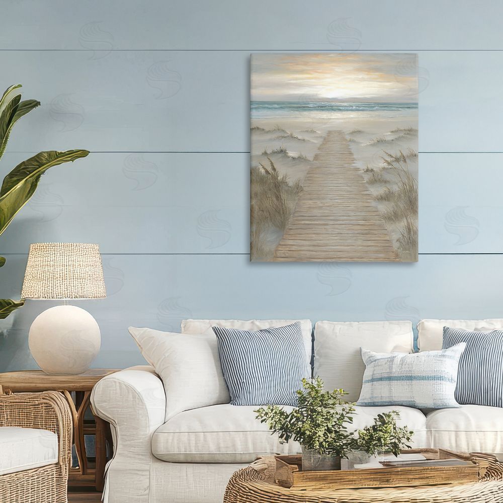 Georgia Janisse The Path Towards Sunrise Stretched Canvas Wall Art in Room
