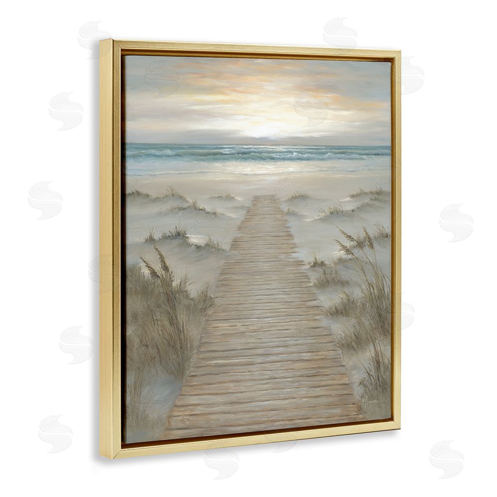 Georgia Janisse The Path Towards Sunrise Gold Floating Frame Canvas Wall Art Print