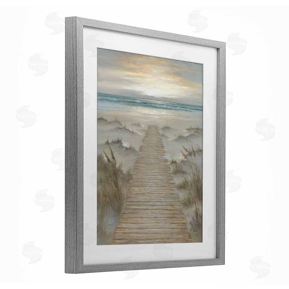 Georgia Janisse The Path Towards Sunrise Gray Framed Print Under Glass Wall Art
