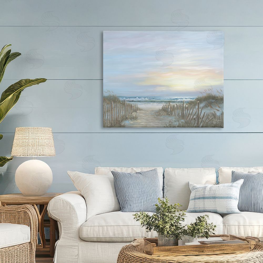 Georgia Janisse Serenity Path Sunset Stretched Canvas Wall Art in Room