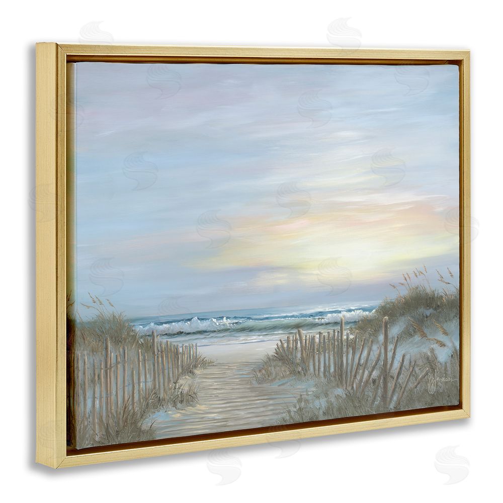 Georgia Janisse Serenity Path Sunset Gold Floating Frame Canvas Wall Art Print