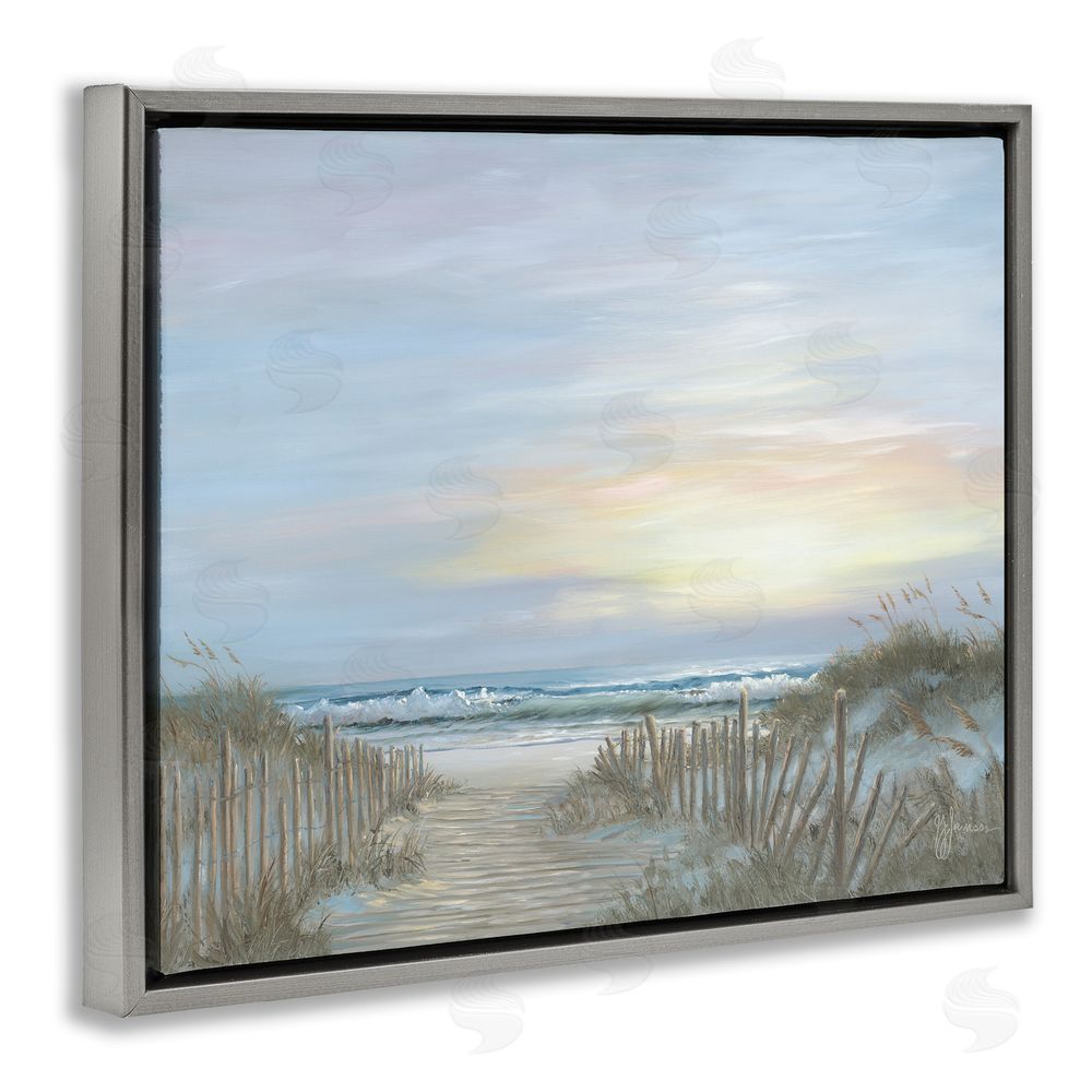 Georgia Janisse Serenity Path Sunset Gray Floating Frame Canvas Wall Art Print