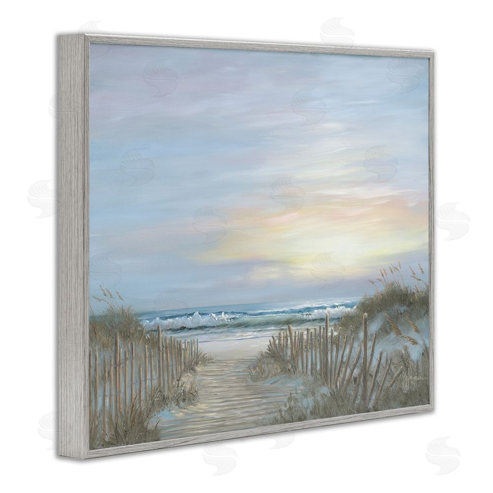 Georgia Janisse Serenity Path Sunset Gray Framed Giclee Wall Art Print