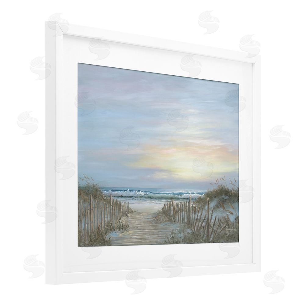 Georgia Janisse Serenity Path Sunset White Framed Print Under Glass Wall Art