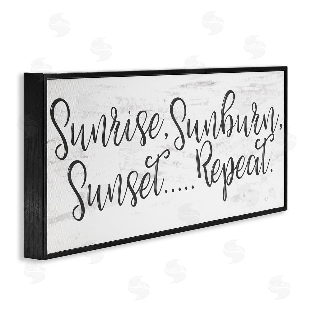 Lux + Me Designs Sunrise Sunburn Sunset Repeat Black Framed Giclee Wall Art Print
