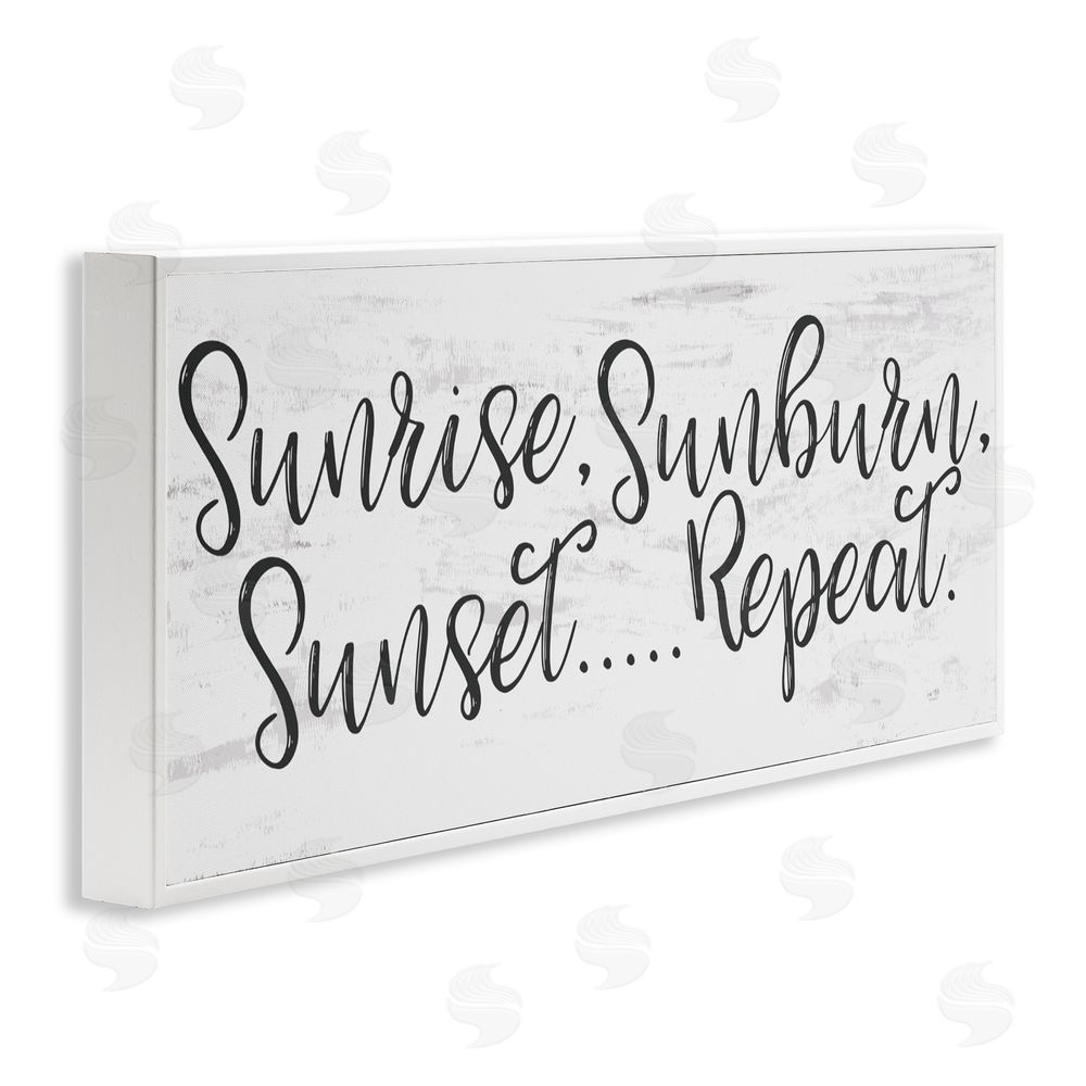 Lux + Me Designs Sunrise Sunburn Sunset Repeat White Framed Giclee Wall Art Print