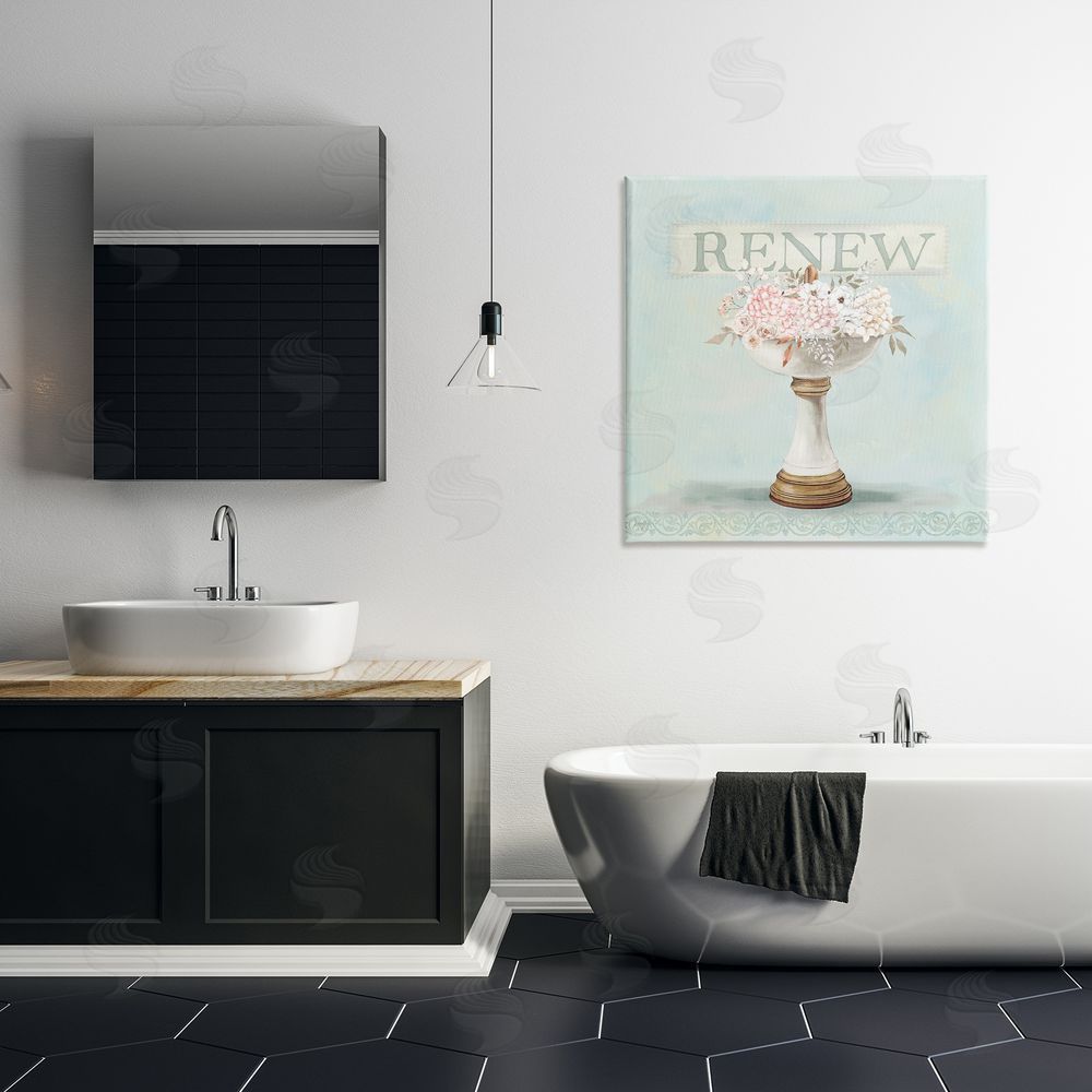 Mollie B. Renew Floral Sink Stretched Canvas Wall Art in Room