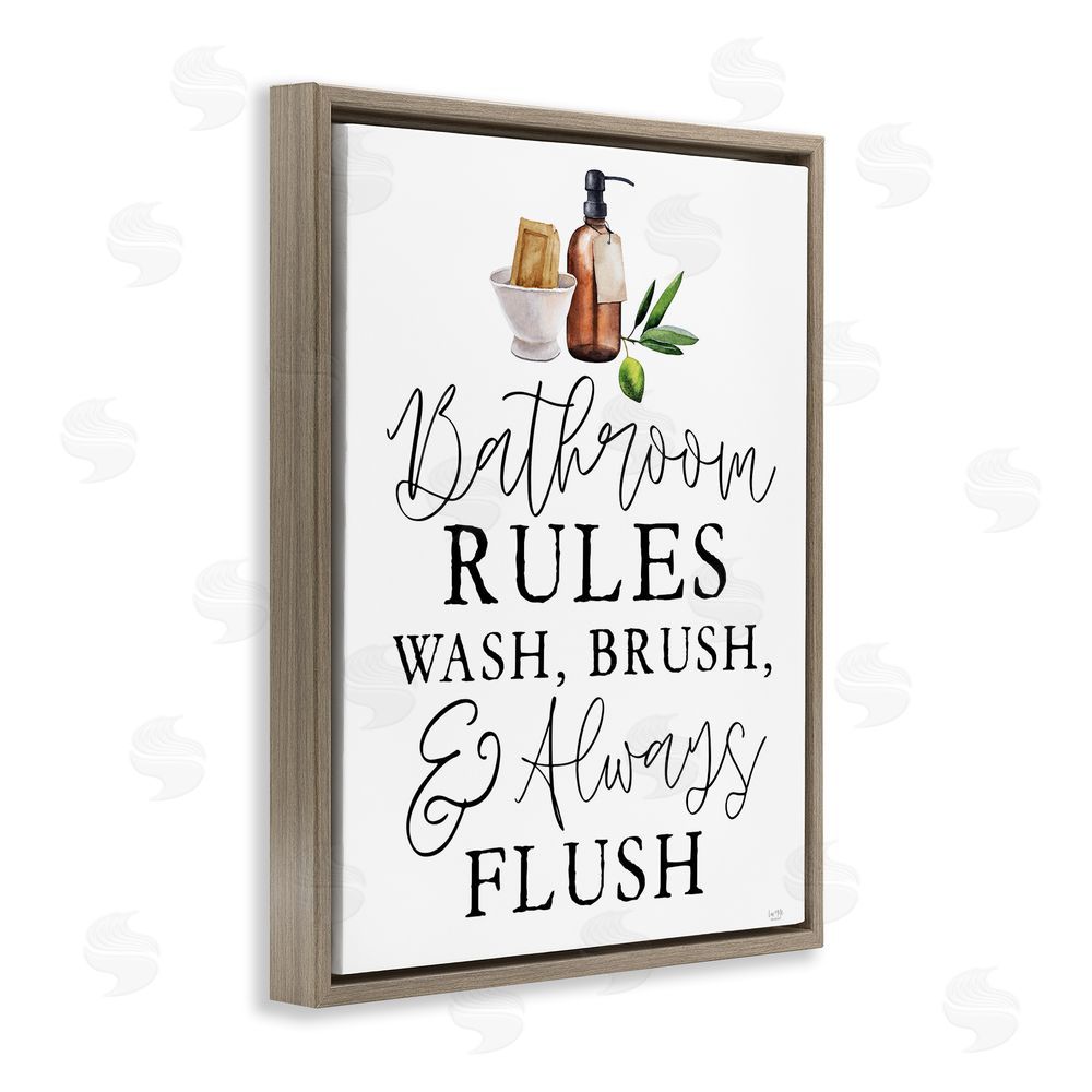 Lux + Me Designs Wash Brush & Always Flush Brown Floating Frame Canvas Wall Art Print