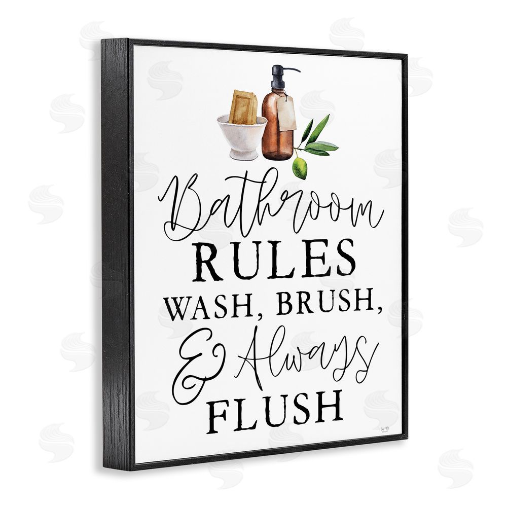 Lux + Me Designs Wash Brush & Always Flush Black Framed Giclee Wall Art Print