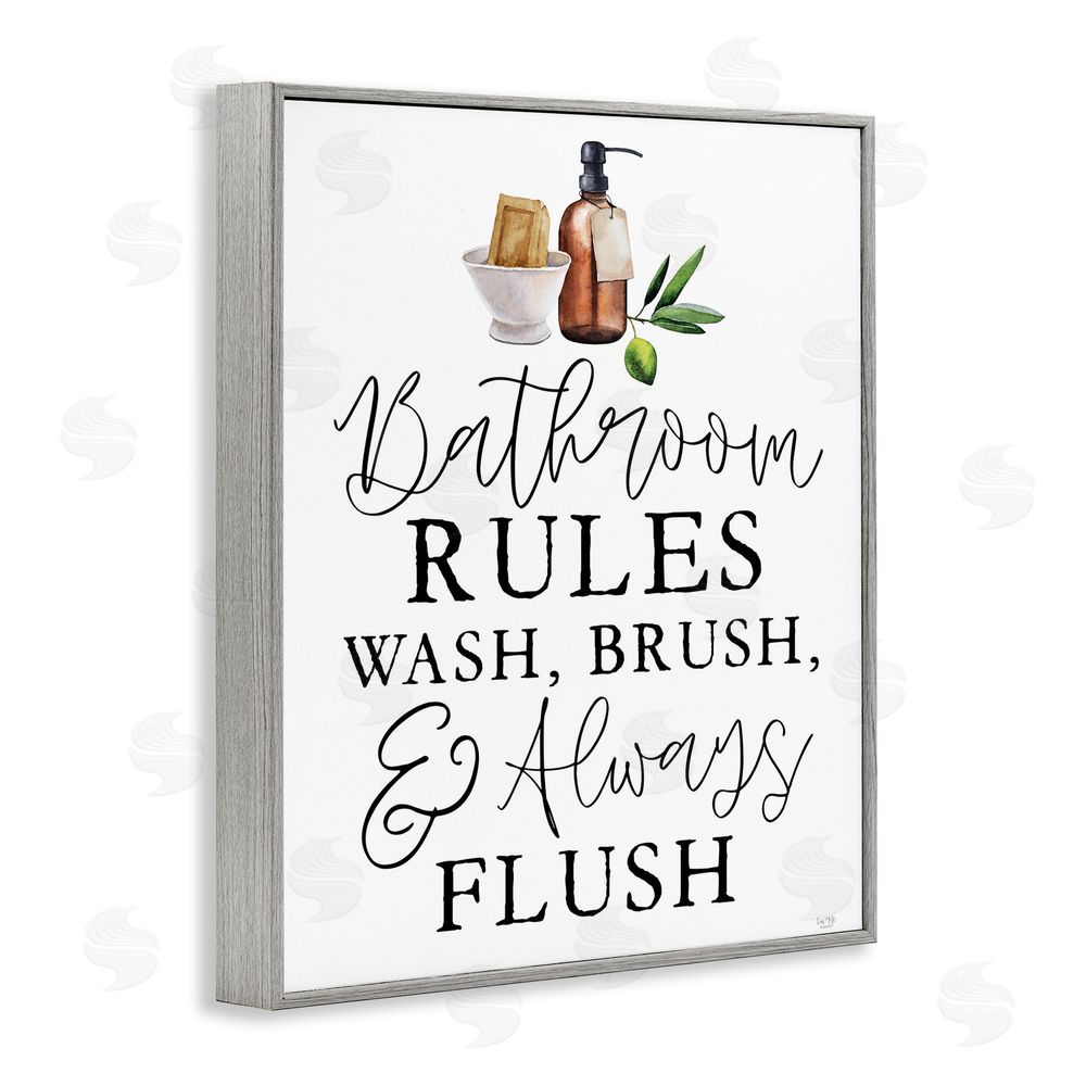 Lux + Me Designs Wash Brush & Always Flush Gray Framed Giclee Wall Art Print