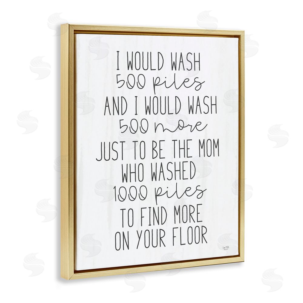 Lux + Me Designs Would Wash 500 Piles Gold Floating Frame Canvas Wall Art Print