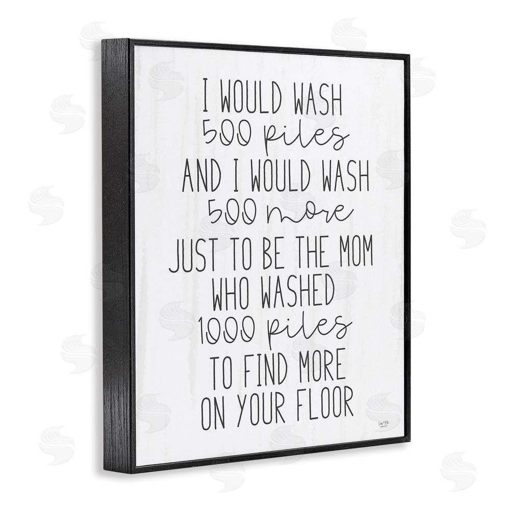 Lux + Me Designs Would Wash 500 Piles Black Framed Giclee Wall Art Print