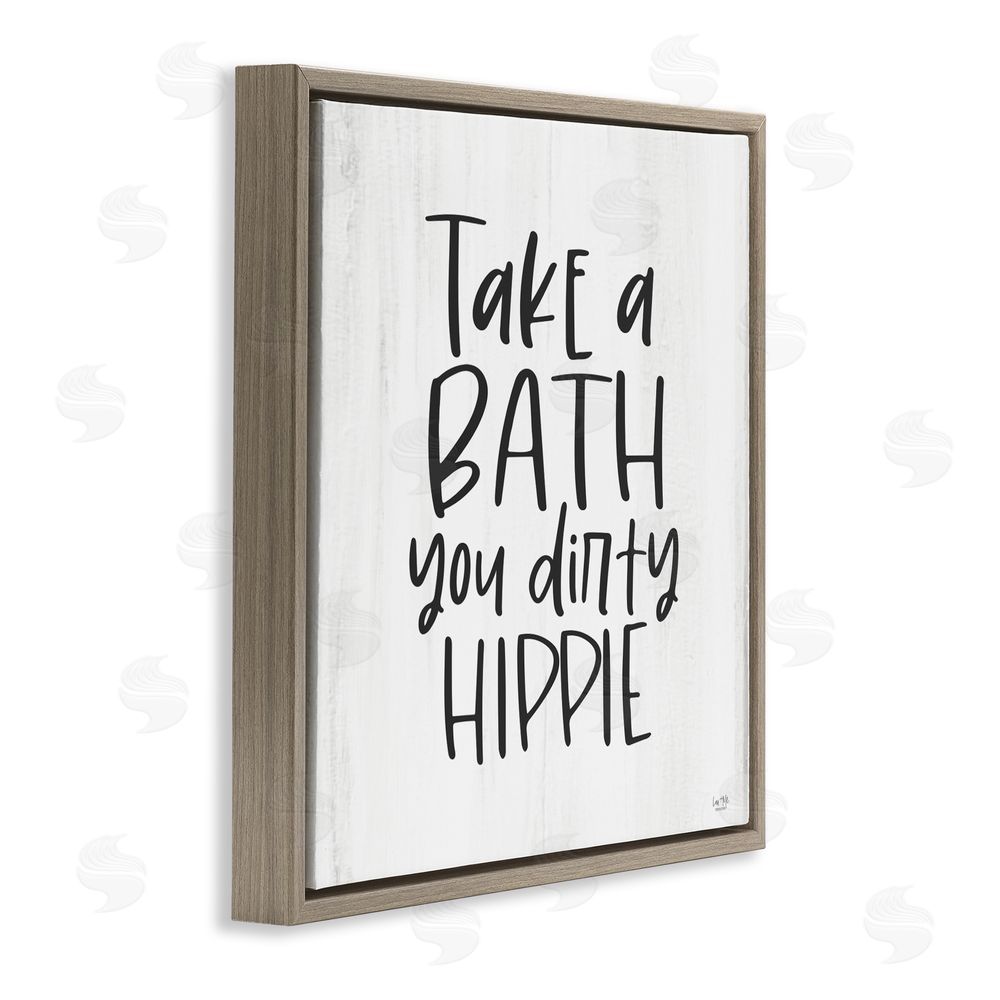 Lux + Me Designs Take A Bath Dirty Hippie Brown Floating Frame Canvas Wall Art Print