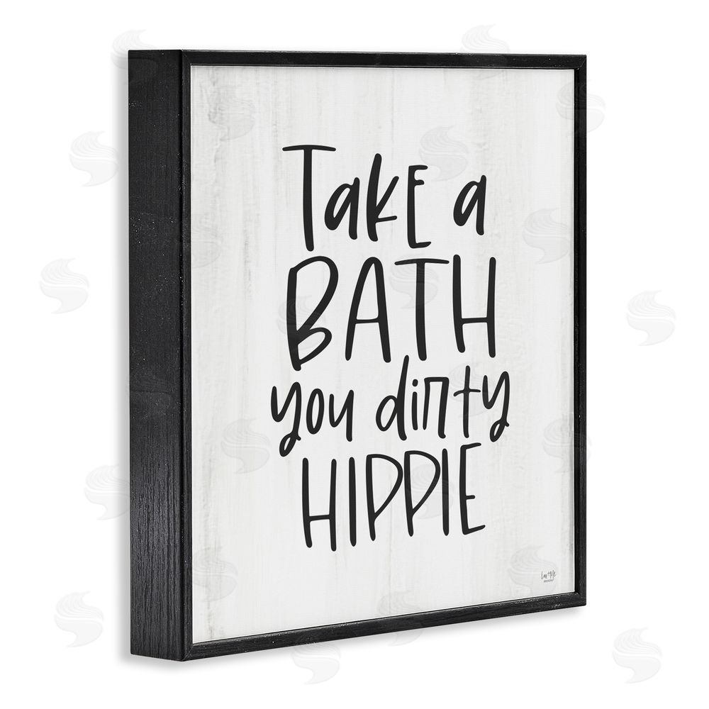 Lux + Me Designs Take A Bath Dirty Hippie Black Framed Giclee Wall Art Print
