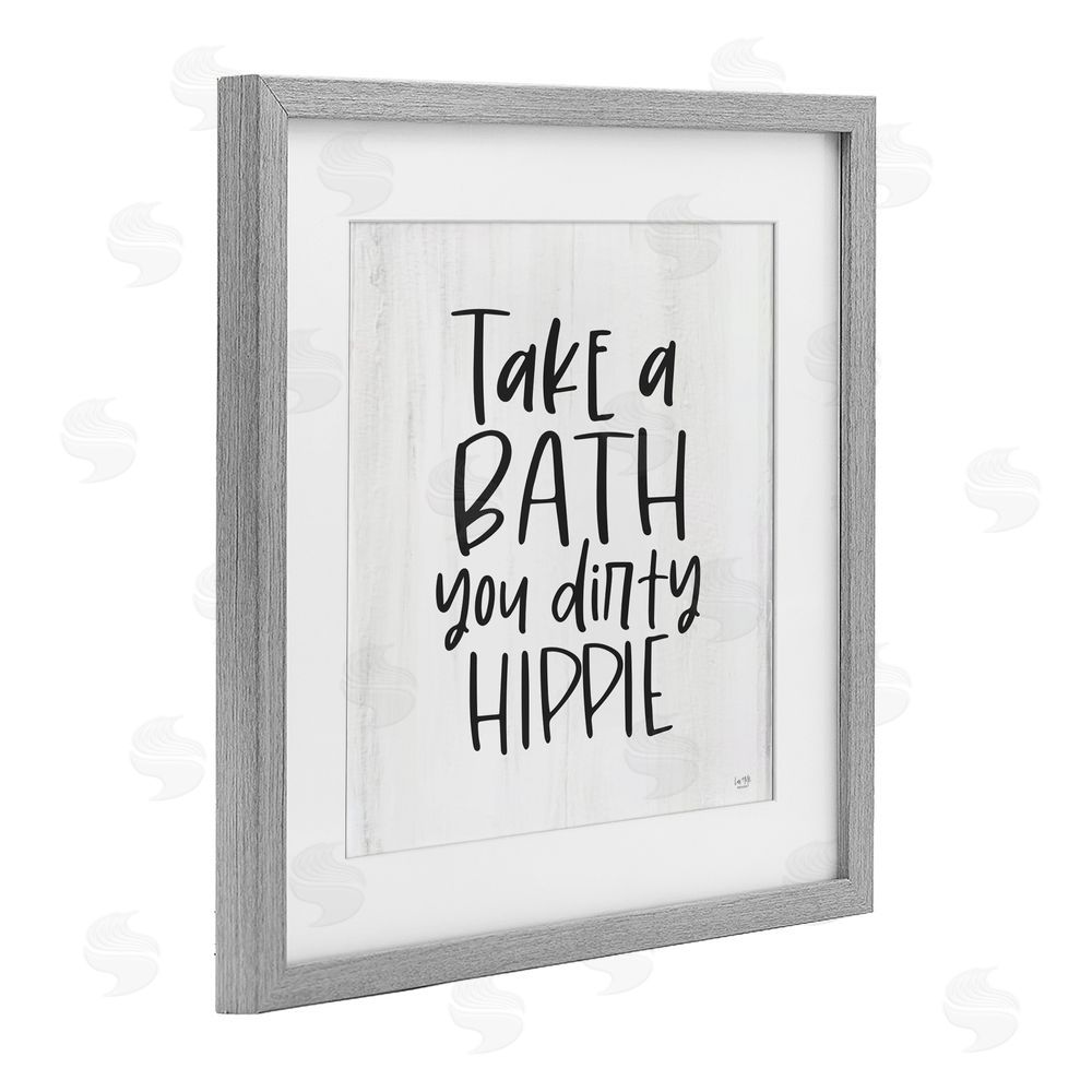 Lux + Me Designs Take A Bath Dirty Hippie Gray Framed Print Under Glass Wall Art