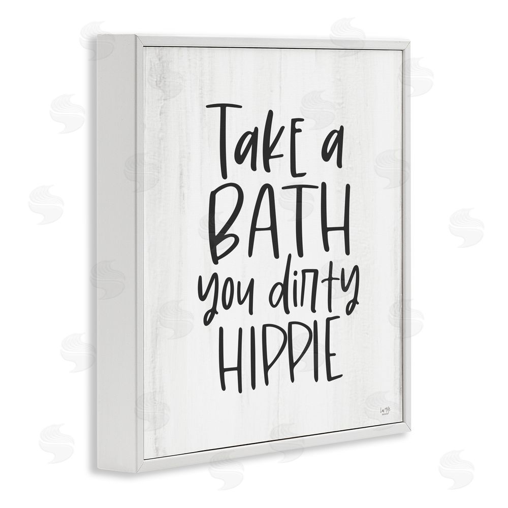 Lux + Me Designs Take A Bath Dirty Hippie White Framed Giclee Wall Art Print