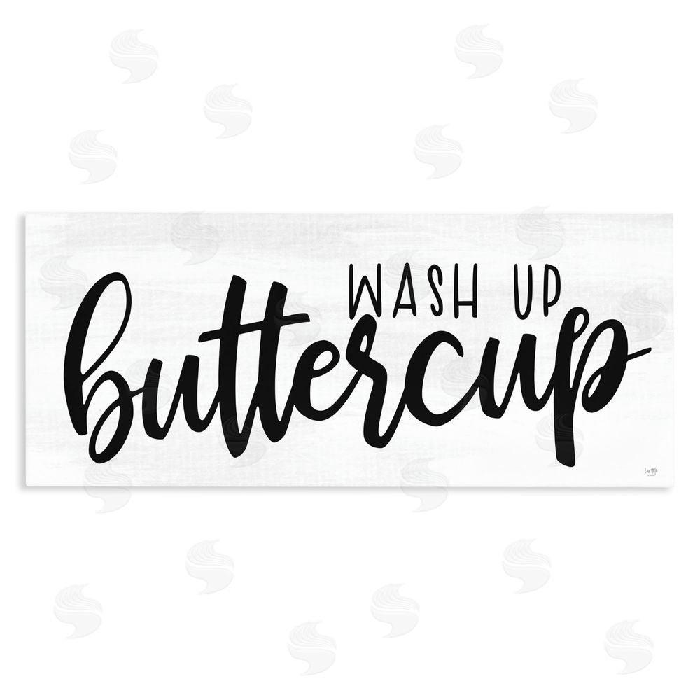 Lux + Me Designs Wash Up Buttercup Stretched Canvas Wall Art Print