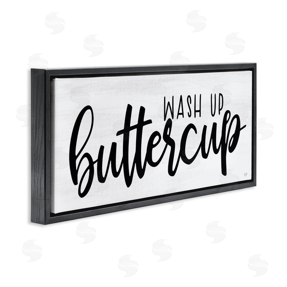 Lux + Me Designs Wash Up Buttercup Black Floating Frame Canvas Wall Art Print