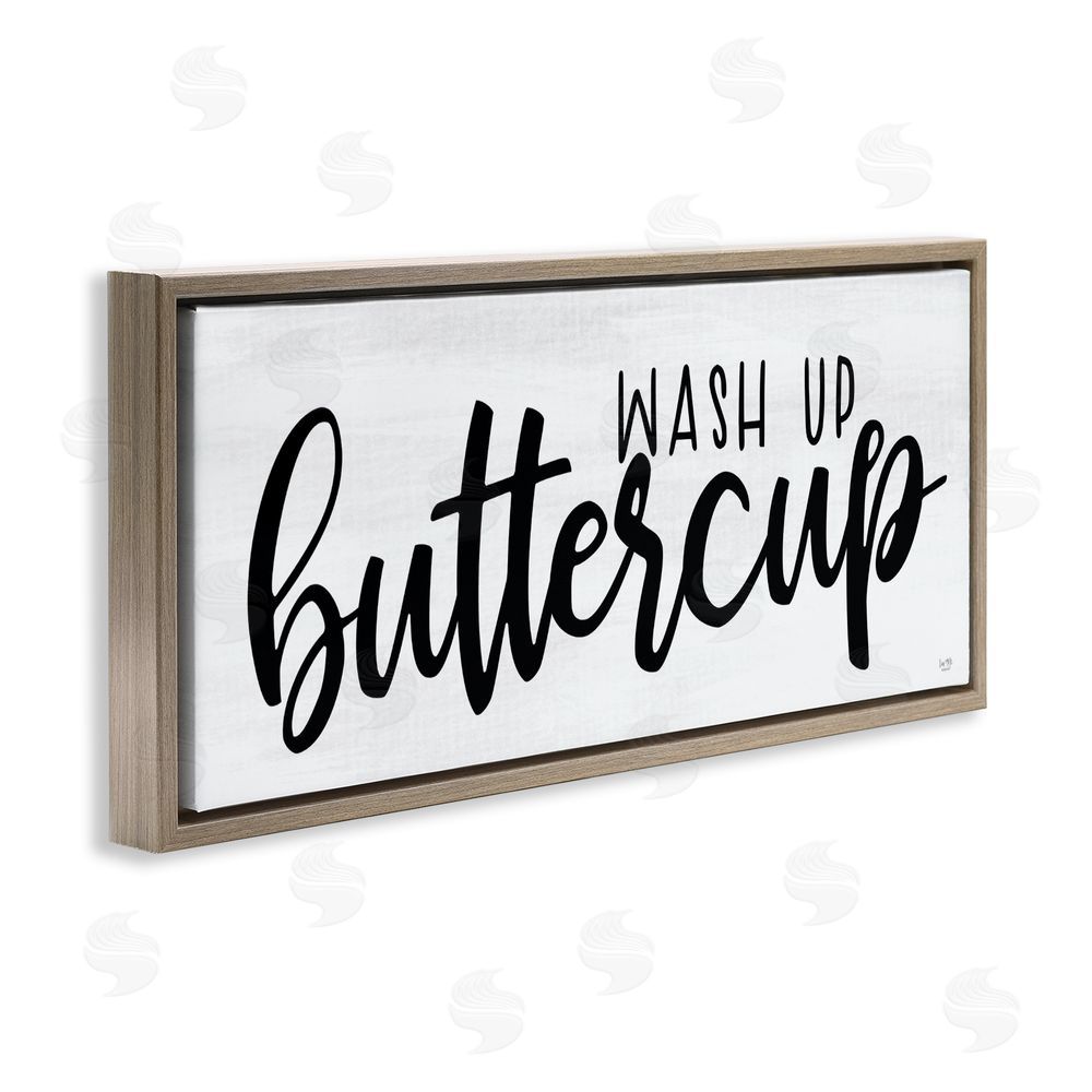 Lux + Me Designs Wash Up Buttercup Brown Floating Frame Canvas Wall Art Print