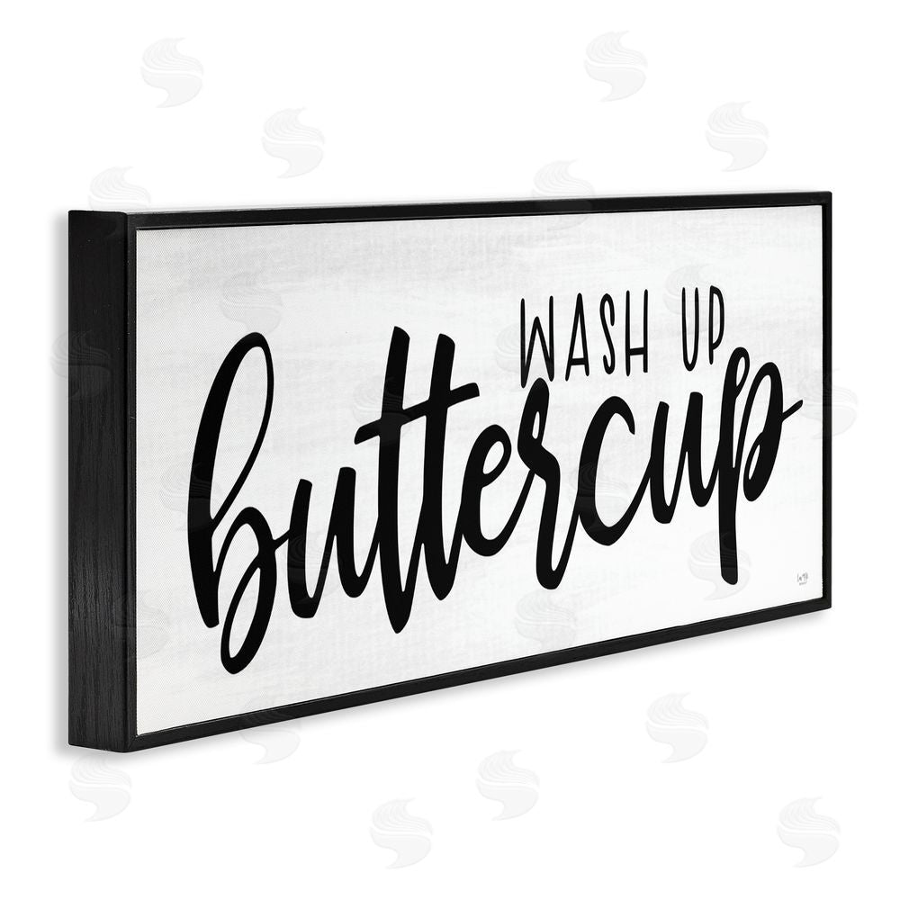 Lux + Me Designs Wash Up Buttercup Black Framed Giclee Wall Art Print