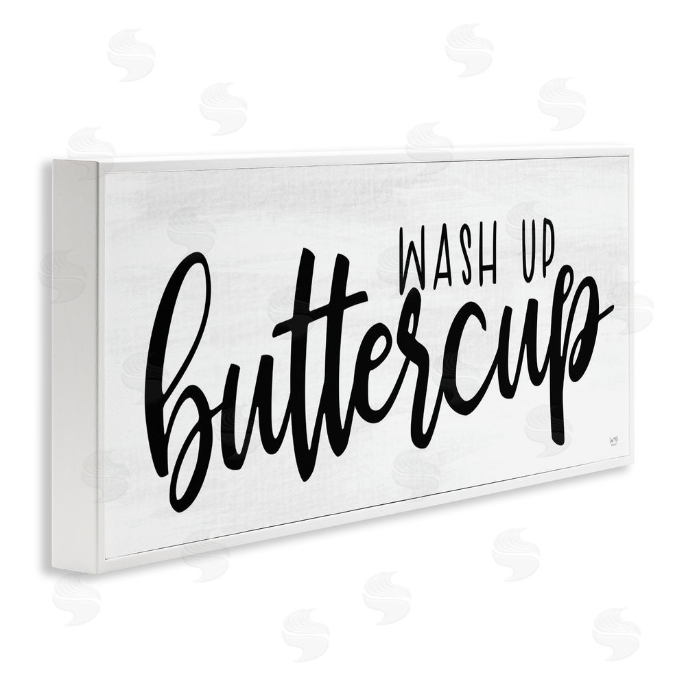 Lux + Me Designs Wash Up Buttercup White Framed Giclee Wall Art Print