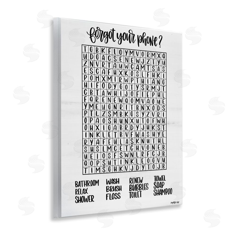 Imperfect Dust Forgot Phone Bathroom Wordsearch Wall Plaque Art Print
