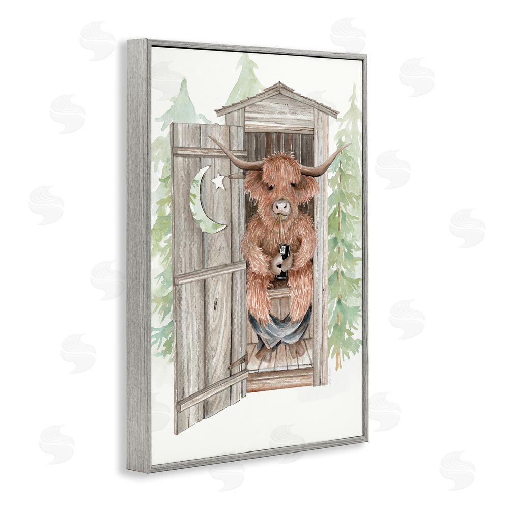 Cindy Jacobs Lost In Scroll Outhouse Gray Framed Giclee Wall Art Print