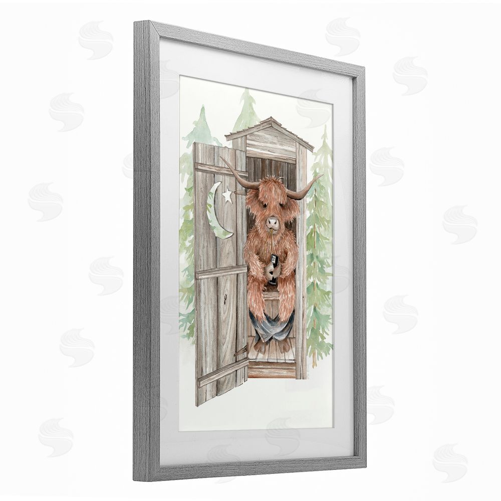 Cindy Jacobs Lost In Scroll Outhouse Gray Framed Print Under Glass Wall Art