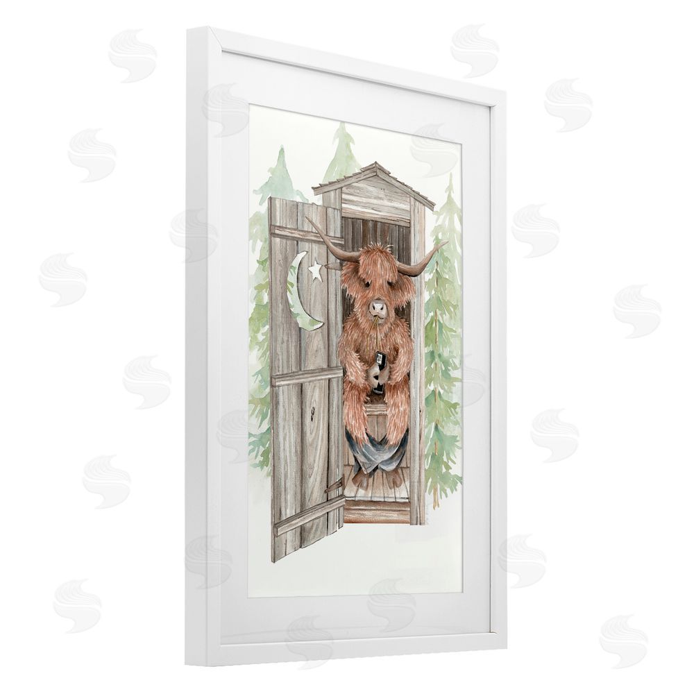 Cindy Jacobs Lost In Scroll Outhouse White Framed Print Under Glass Wall Art