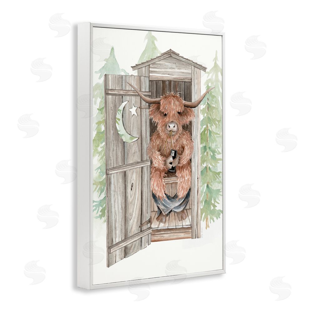 Cindy Jacobs Lost In Scroll Outhouse White Framed Giclee Wall Art Print