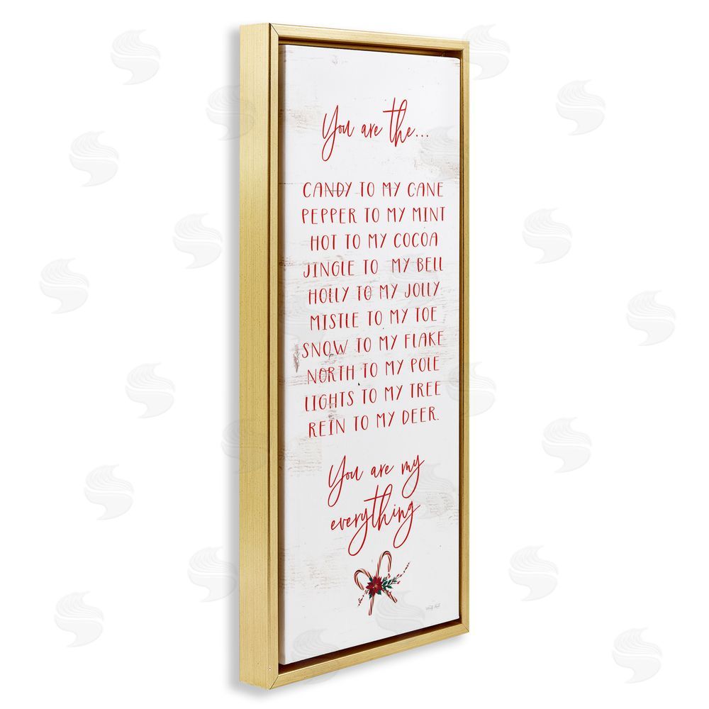 Cindy Jacobs My Everything Holiday Romance Gold Floating Frame Canvas Wall Art Print
