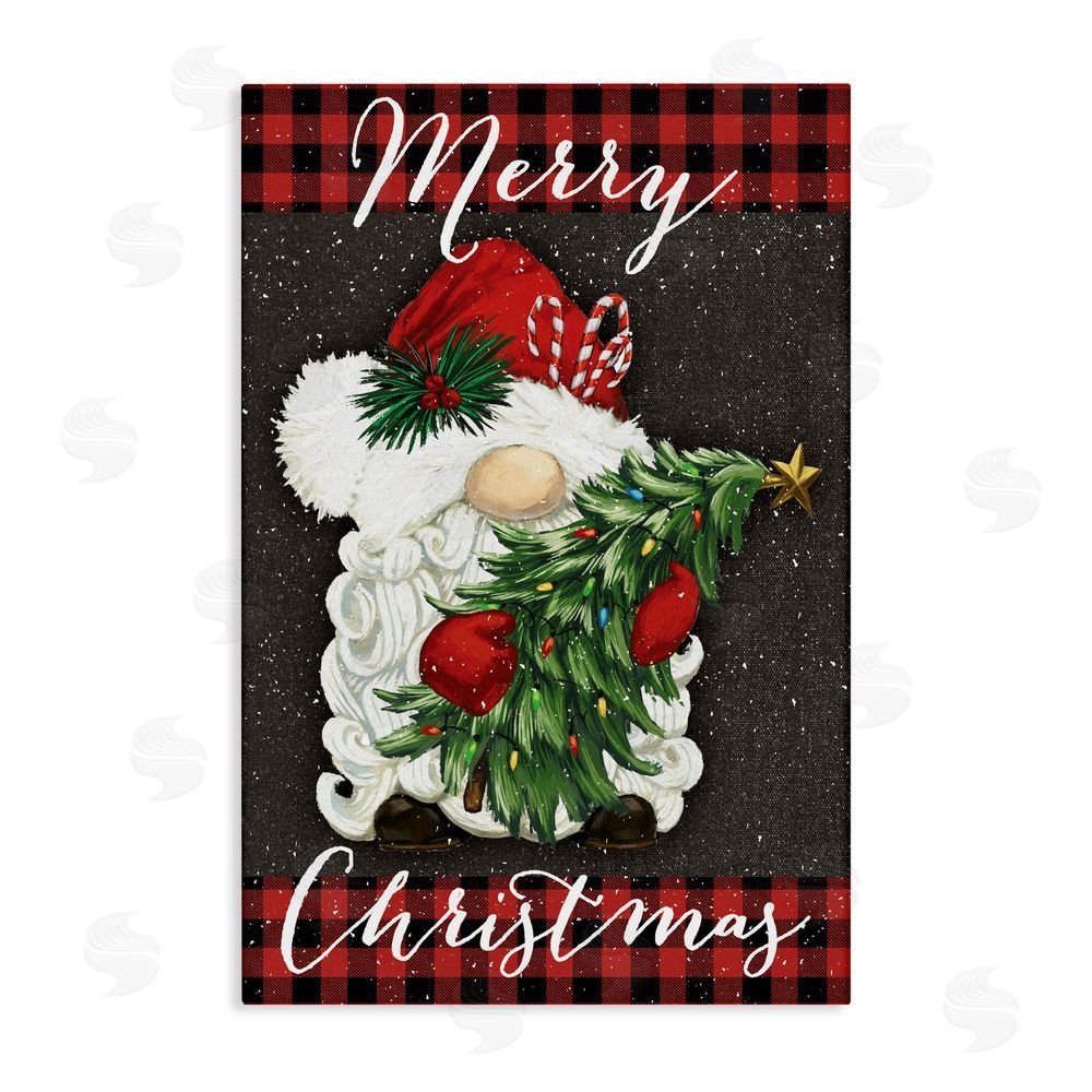 Dogwood Portfolio Merry Christmas Gnome & Plaid Canvas Wall Art Print