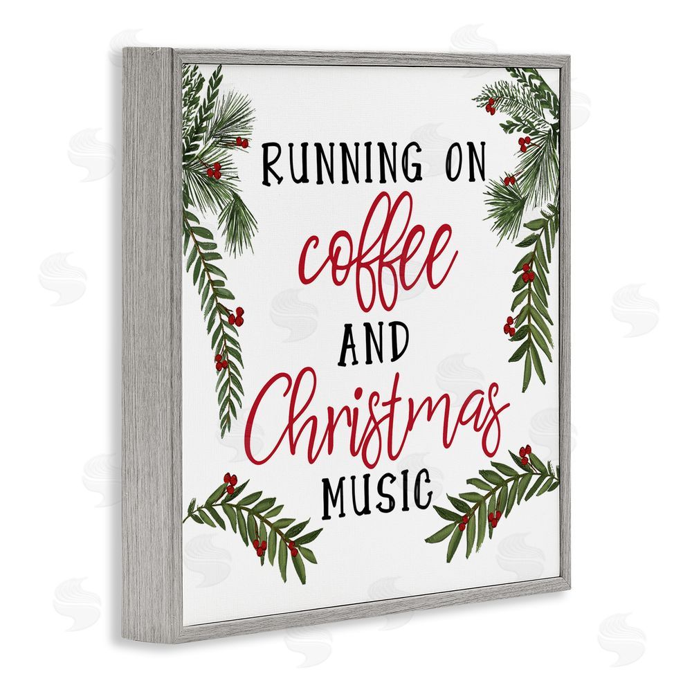 Dogwood Portfolio Coffee & Christmas Music Gray Framed Giclee Art Print