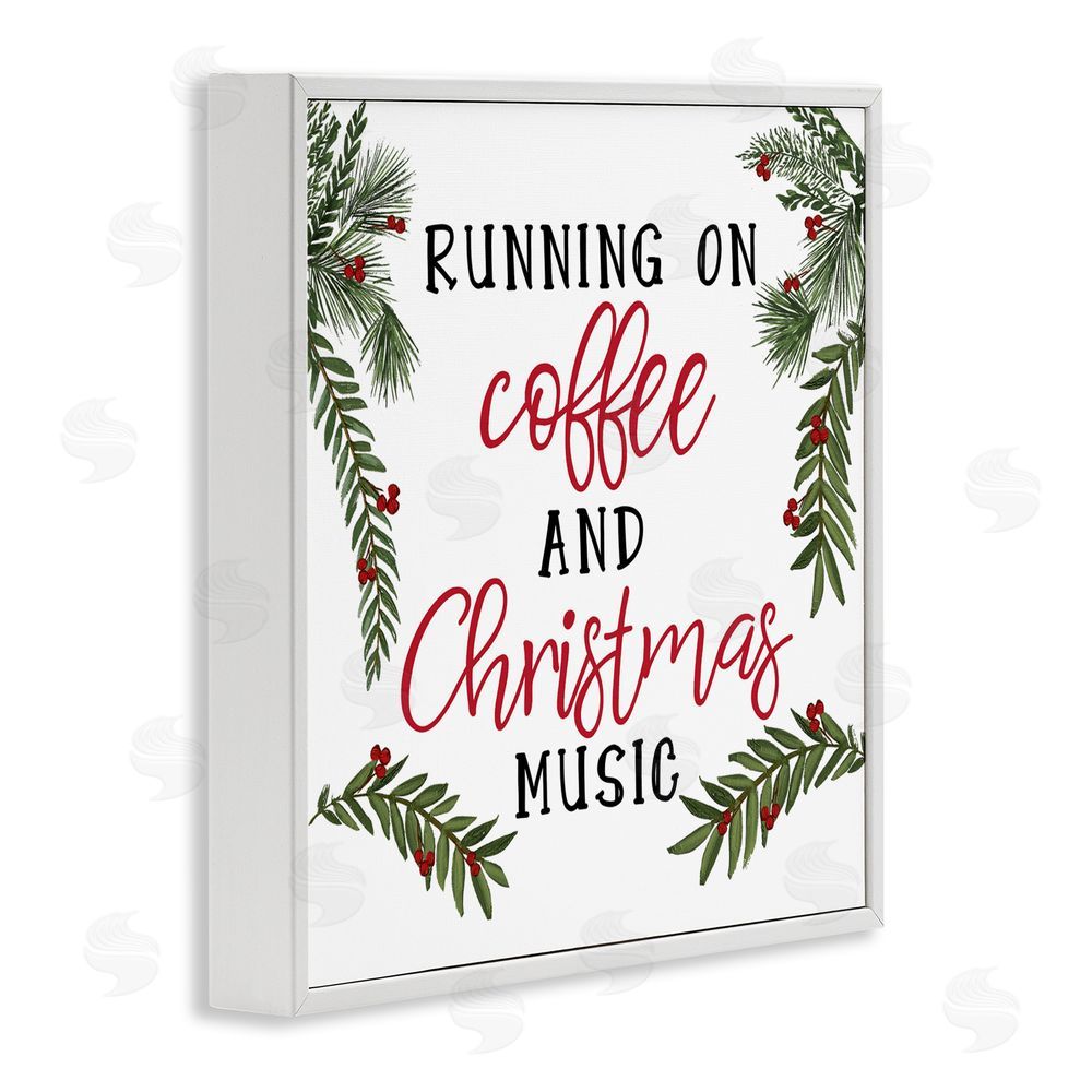 Dogwood Portfolio Coffee & Christmas Music White Frame Giclee Art Print