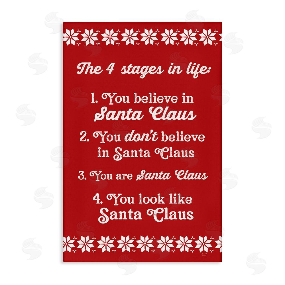 Lux + Me Designs Santa Claus Four Stages in Life Canvas Wall Art Print