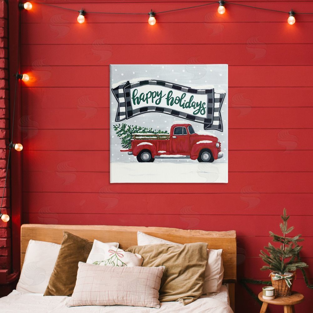 Sara Baker Happy Holiday Farm Truck & Tree Printed Wall Art in Room